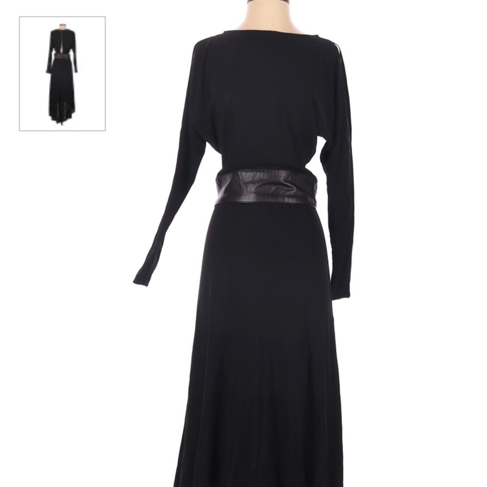 Moda International leather-trimmed dress